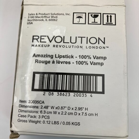 Makeup Revolution Amazing Lipstick 100% Vamp Rouge A Levres Pack Of 3 - Picture 2 of 4